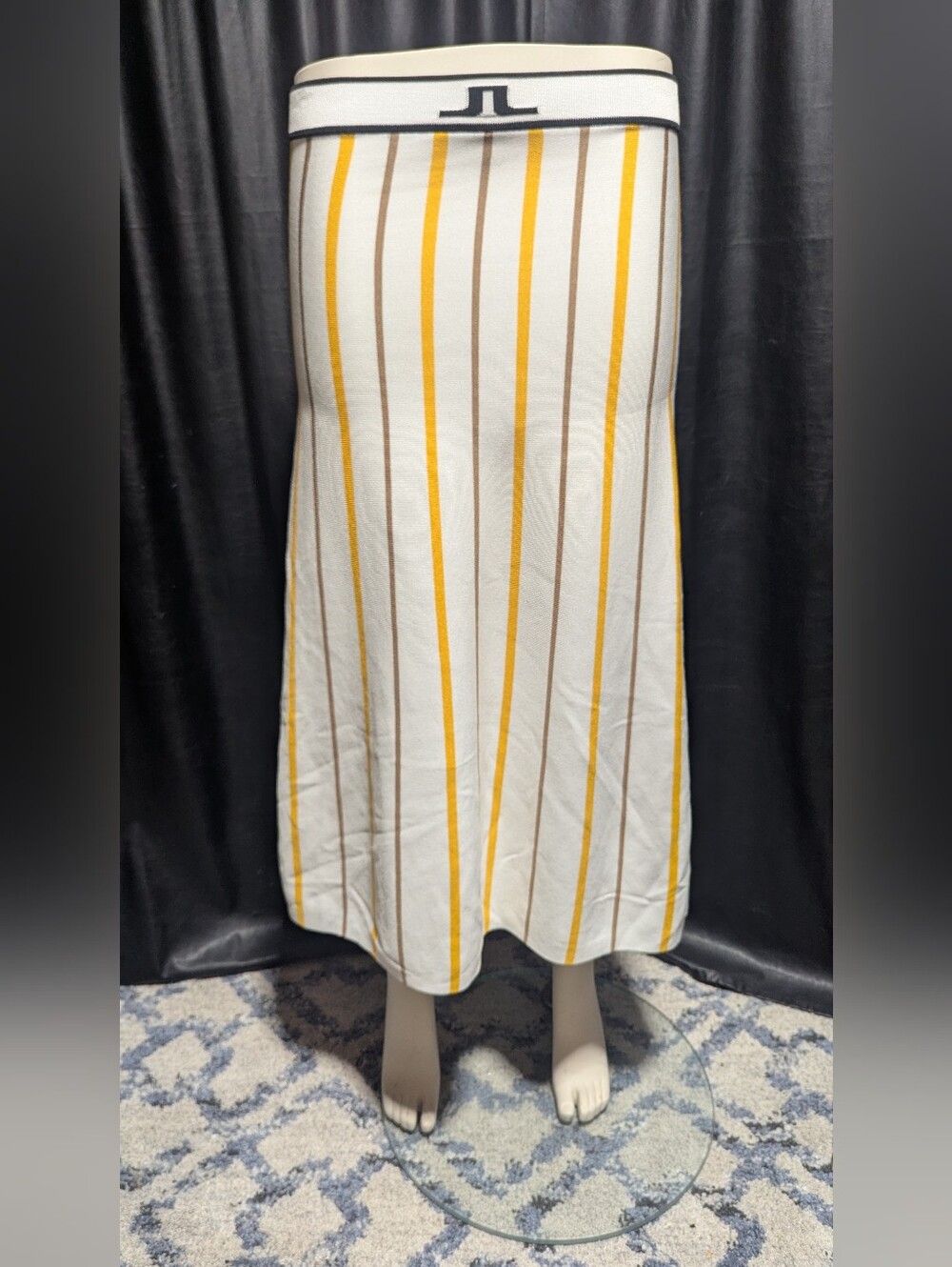 J.Lindeberg Manhattan Knitted Midi Skirt & Shorts Set XS Striped Golf Athleisure